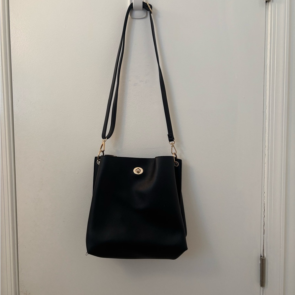 Coach Inspired Black Bucket Bag